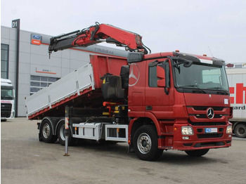 Kippiauto kuorma-auto, Nosturiauto Mercedes-Benz ACTROS 2536 L,EURO 5,THREESIDED,CRANE FASSI: kuva Kippiauto kuorma-auto, Nosturiauto Mercedes-Benz ACTROS 2536 L,EURO 5,THREESIDED,CRANE FASSI