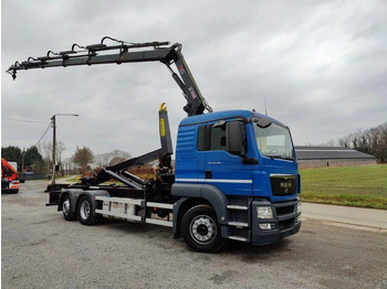 Koukkulava kuorma-auto, Nosturiauto MAN TGS 26.320 Container Marrel + HIAB166 E-5: kuva Koukkulava kuorma-auto, Nosturiauto MAN TGS 26.320 Container Marrel + HIAB166 E-5